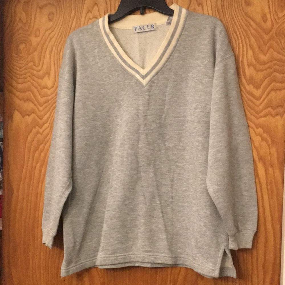 Grey and cream colored sweat shirt by Pacer